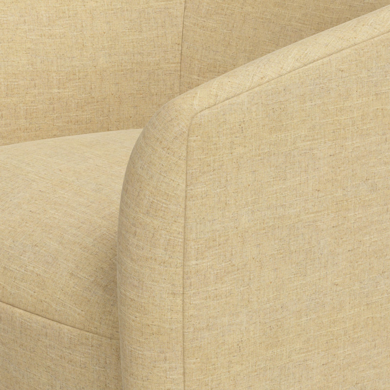 Lana Swivel Chair In Linen Sandstone, Beige Polyester Blend