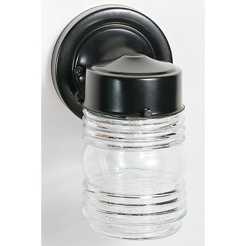 Lanterne murale d'extérieur à 1 ampoule H 8,5 po Hartnell, Transparent, Noir