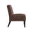 Modern Upholstered Slipper Chair with Channel-Stitched Back and Rubberwood Legs