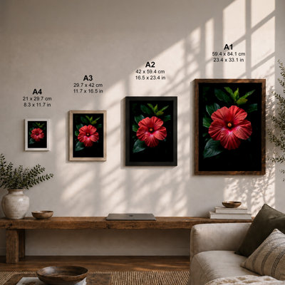 Glowing Hibiscus Botanical - Framed Print