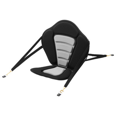 Siège de kayak, siège de planche à pagaie universel de 0,5 po d'épaisseur avec dossier, coussin rembourré souple avec sac de rangement et sangles réglables pour SUP, canot, bateau de pêche, kayak gonflable