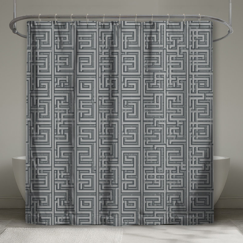 Labyrinth Maze Pattern Shower Curtains Extra Long, L 70 po x H 84 po