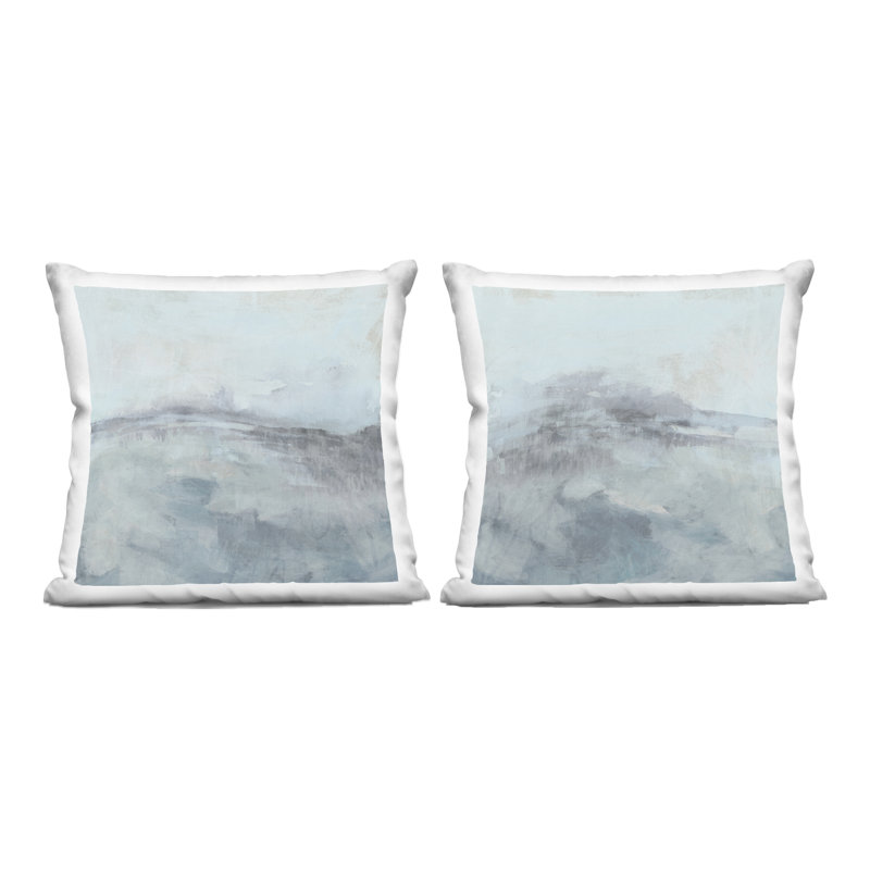 Ensemble de 2 coussins décoratifs imprimés Misty Horizon View par June Erica Vess