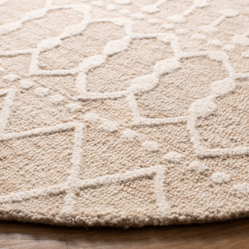 Avah Hand Tufted Wool Southwestern Rug, Round 6'