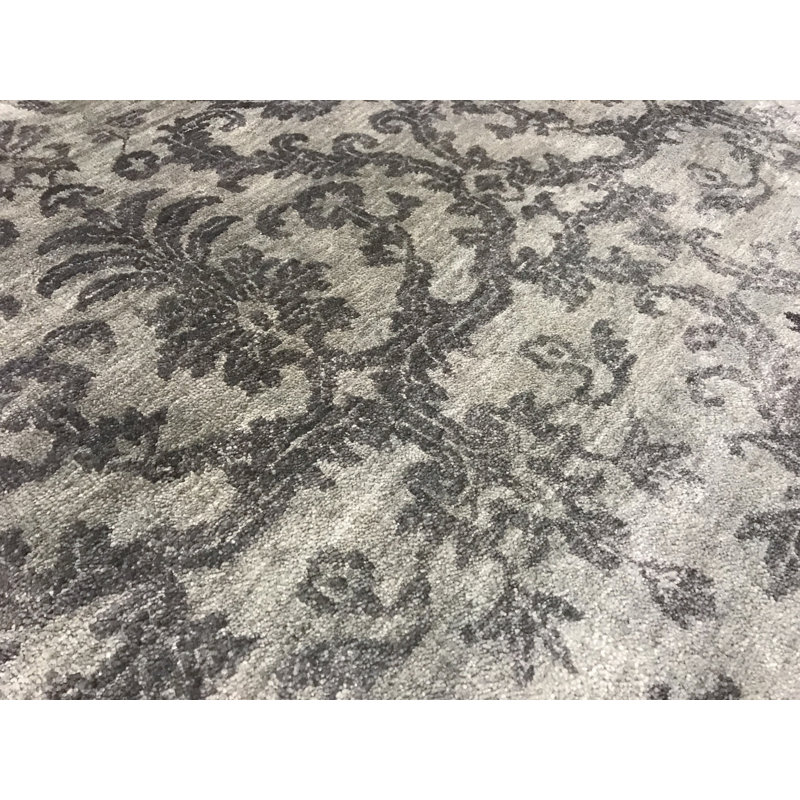 Hand-Knotted High-Quality Gray and Gray Area Rug