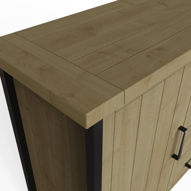 San Diego 2 Door 4 Drawer Sideboard Buffet. Solid Pine. Metal Reinforced Frame