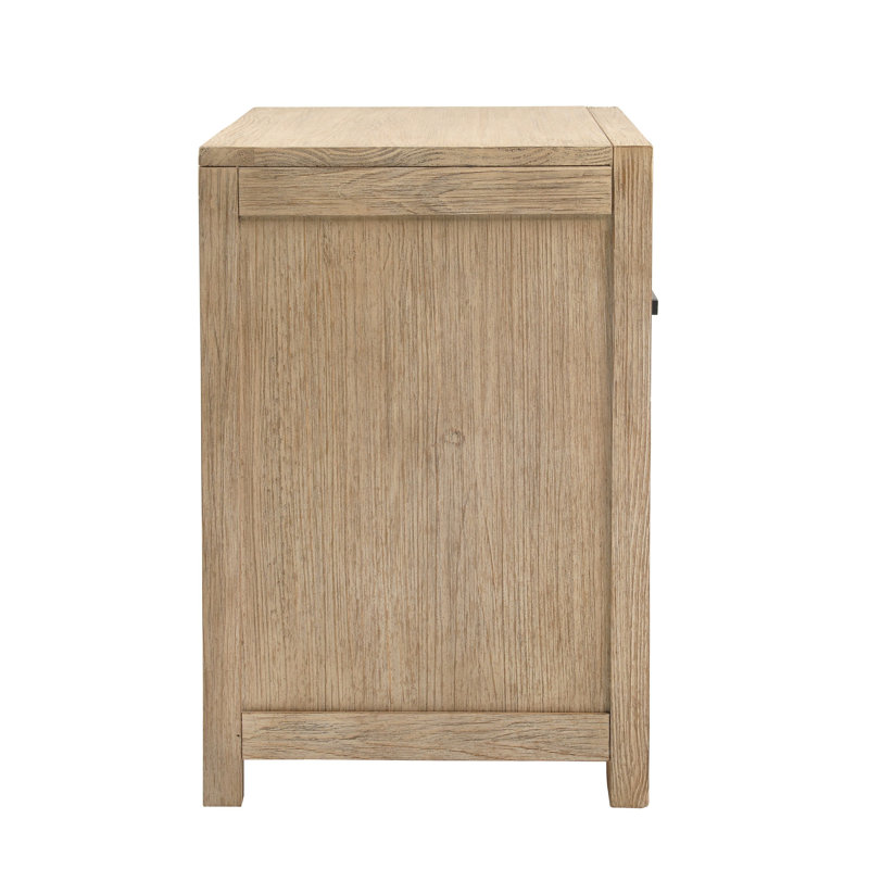 Roux Single Drawer Pine Wood Nightstand