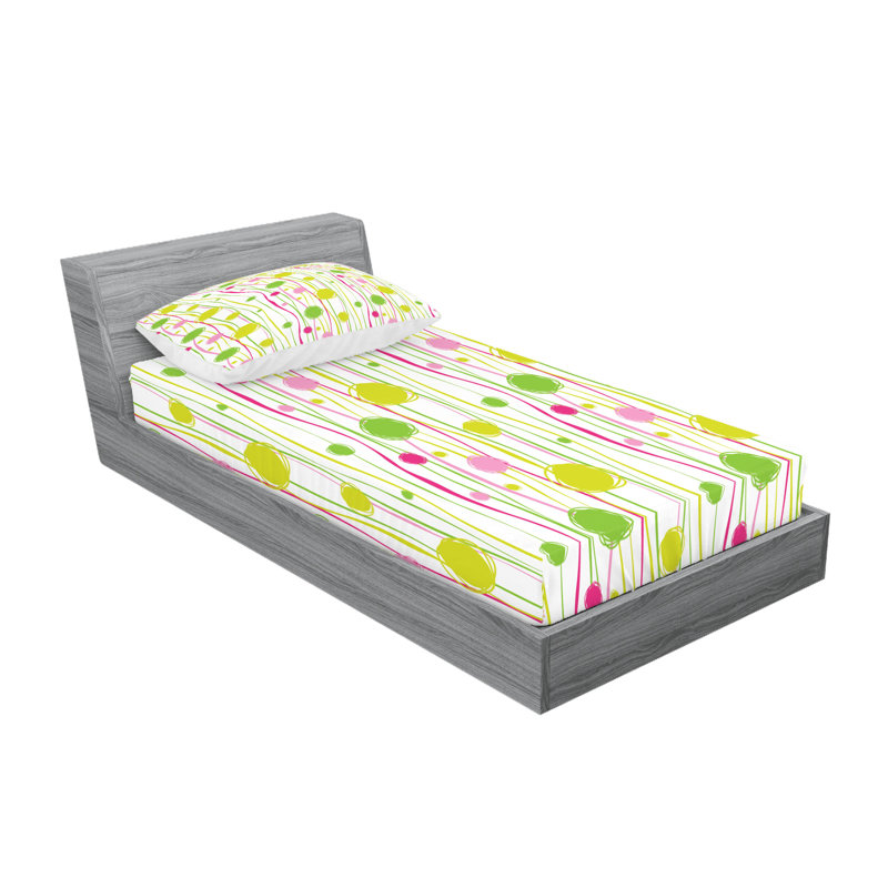 Drap-housse et coussin décoratif Ambesonne, Ensemble de draps-housses pour lit simple + 2 taie