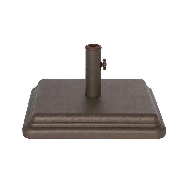 US Weight 40 lbs. Prefilled Concrete Square Outdoor Patio Umbrella Base in Bronze, Brown