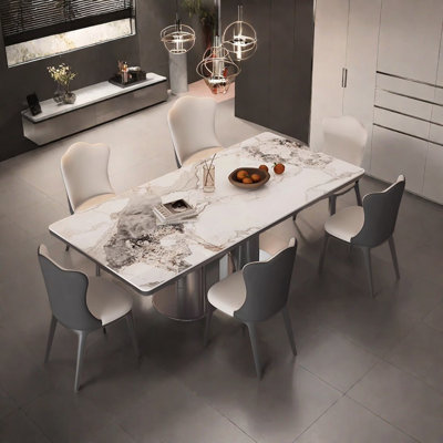 Ensemble de table rectangulaire en acier inoxydable