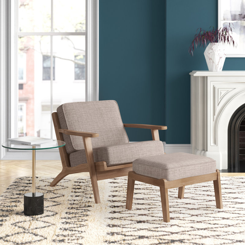 Fauteuil avec repose-pieds en polyester 29,33 po Adal