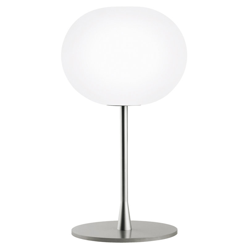 Glo-Ball Glass Table Lamp by Jasper Morrison, Silver, T1- 12.9" / 100W Halogen