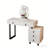 Adjustable-Length Vanity with Cloud LED Mirror - Modern Makeup Table with Storage Drawers & Side Cabinet, Ribbed Texture Design for Bedroom, Dorm & Small Spaces
