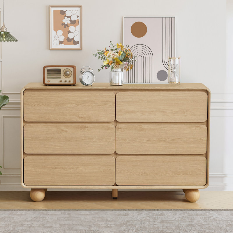 6 Drawer 47.24'' W Accent Chest, Natural