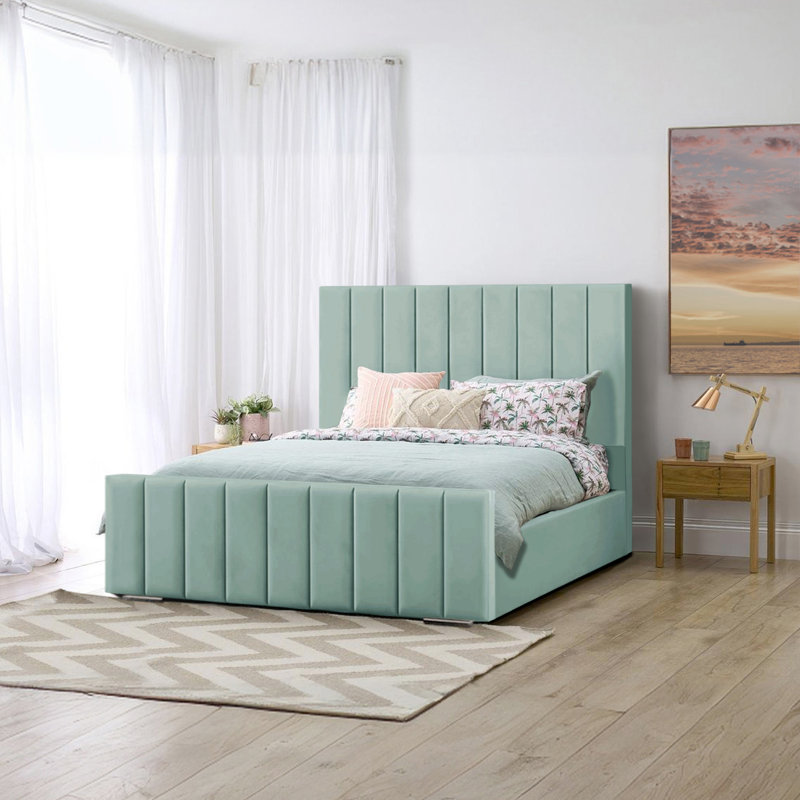 Arlon Upholstered Bed, Duck Egg, Super King (6')
