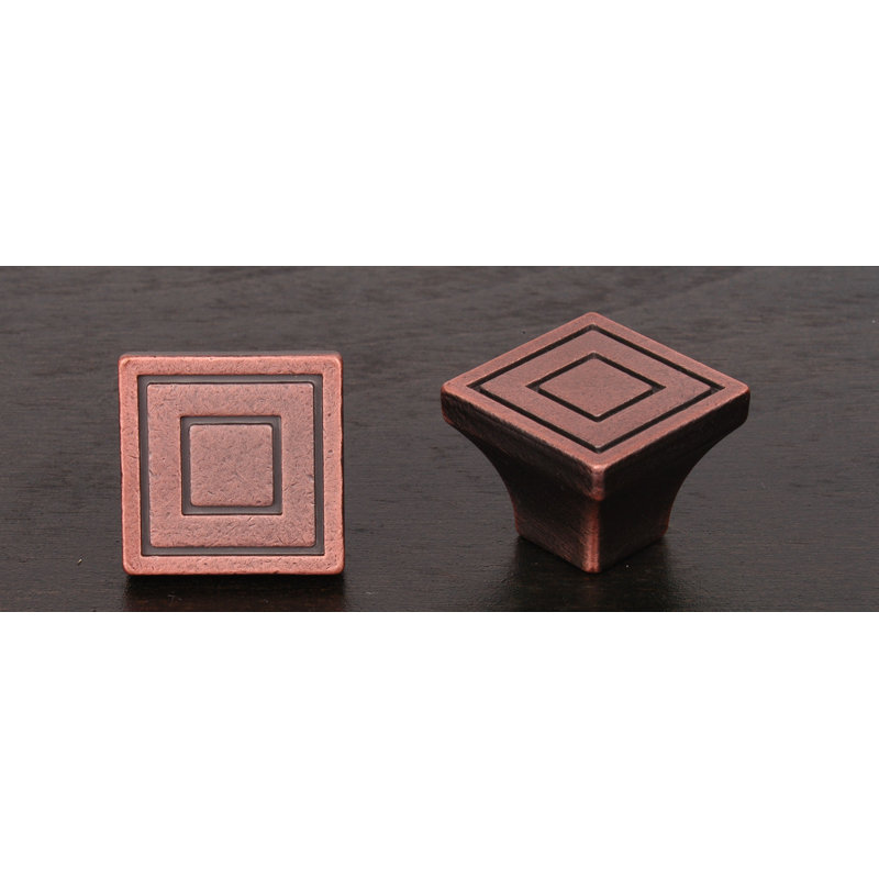 CK Series Square Knob, Small, Distressed Copper