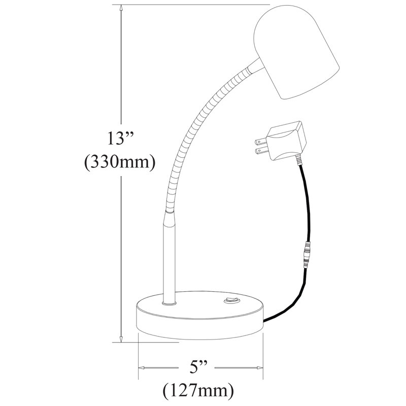 Andrea Adjustable Metal Desk Lamp, Satin Chrome
