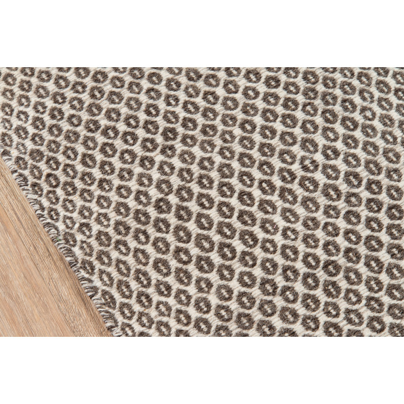 Tapis géométrique en laine tissé à la main et à plat Hagop, Rectangle 5 pi x 8 pi