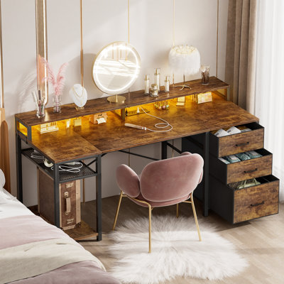 59'' Modern Executive Desk With Drawers