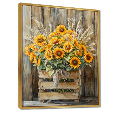 Harrell - Tournesol et bouquet de blé à la ferme I - Décoration murale tournesols