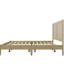 Lit plateforme en bois massif avec un design Mid-Century, ton naturel, tête de lit tissée, structure, lattes, supportant jusqu'à 800 livres, convient à différents styles de chambre à coucher, finition, densité de caoutchouc faible