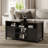 Farmhouse Coffee Table With Storage, Rustic Living Room Table With Sliding Barn Doors & Hidden Compartment, Wooden Center Table For Living Room, Black-821133890