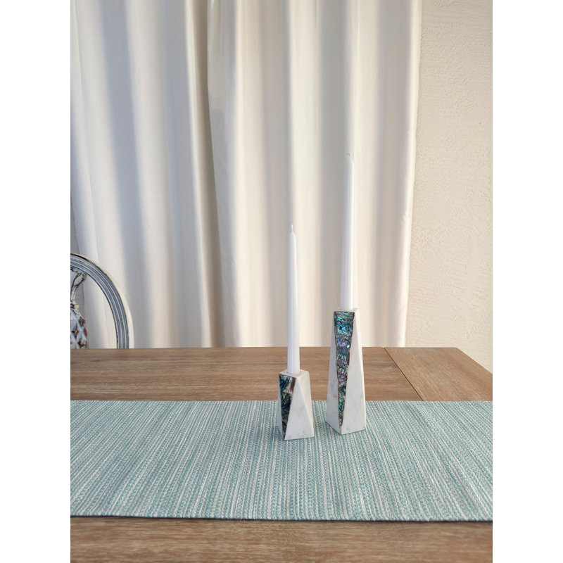 Bay View Striped Table Runnner, Aqua