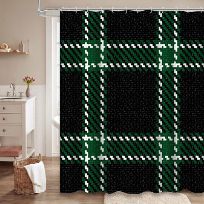 Rideau de douche avec 12 crochets Lumberjack