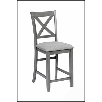 5 Piece Dining Table Set, Wooden Square Table With 4 Upholstered Chairs For Small Spaces, Counter Height And Elegant Design