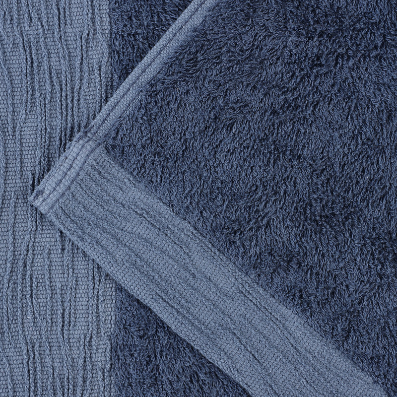 Rayon From Bamboo Cotton Blend Eco-Friendly Hypoallergenic Soft Solid Towel Set, 6 Piece Towel Set, Navy Blue
