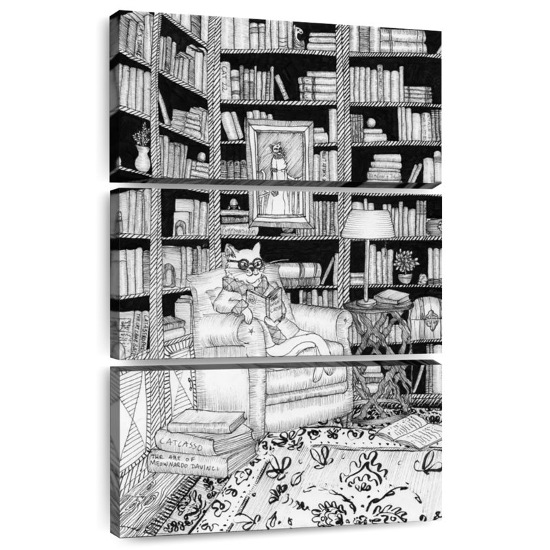 Brampt The Cat's Library, 32" H x 20" W