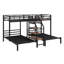 Metal Triple Bunk Bed With Storage Shelves Staircase-1237403421