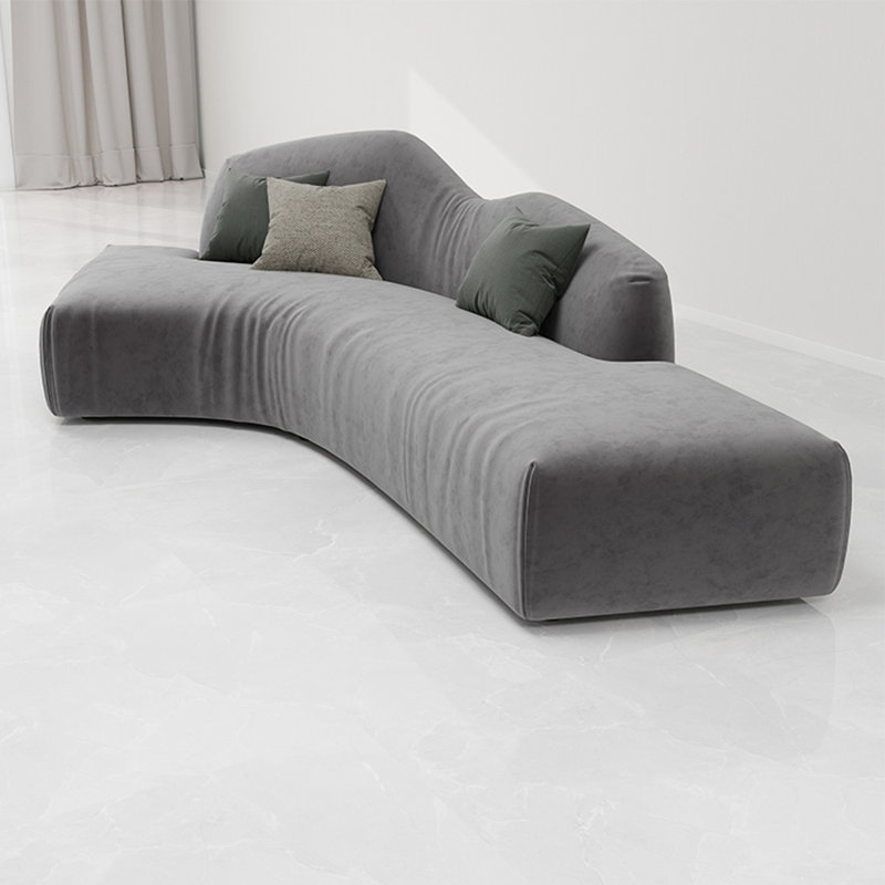 Canapé simple incurvé confortable, Gris, Face à la gauche
