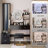 43.3" 3-Piece Vanity Set with Lighted LED Mirror, Full-Length Mirror Cabinet & Stool, Black-126618476