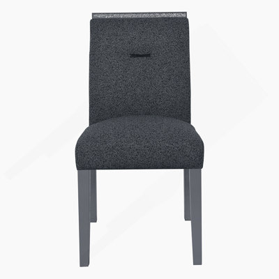 Chaise de salle à manger 2 pièces gris foncé