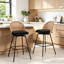 Swivel Upholstered Chenille Bar Stool-1147314529
