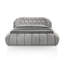Lit tapissier en tissu de chenille gris de style contemporain accrocheur 1 pièce-315507584
