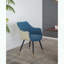 Ensemble de 2 chaises d'appoint en tissu bleu - pieds en fer avec accent métallique - siège deux tons