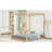Natural Queen Canopy Platform Bed With Support Legs - Build Of Pine And , Modern Bedroom Look, Custom Canopy, Underbed Air Circulation Stable Design, Fresh Keeping Underbed, Feature, Aesthetic, Fast