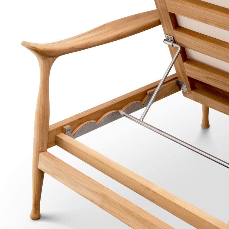 Manzo Outdoor Teak Chaise Lounge