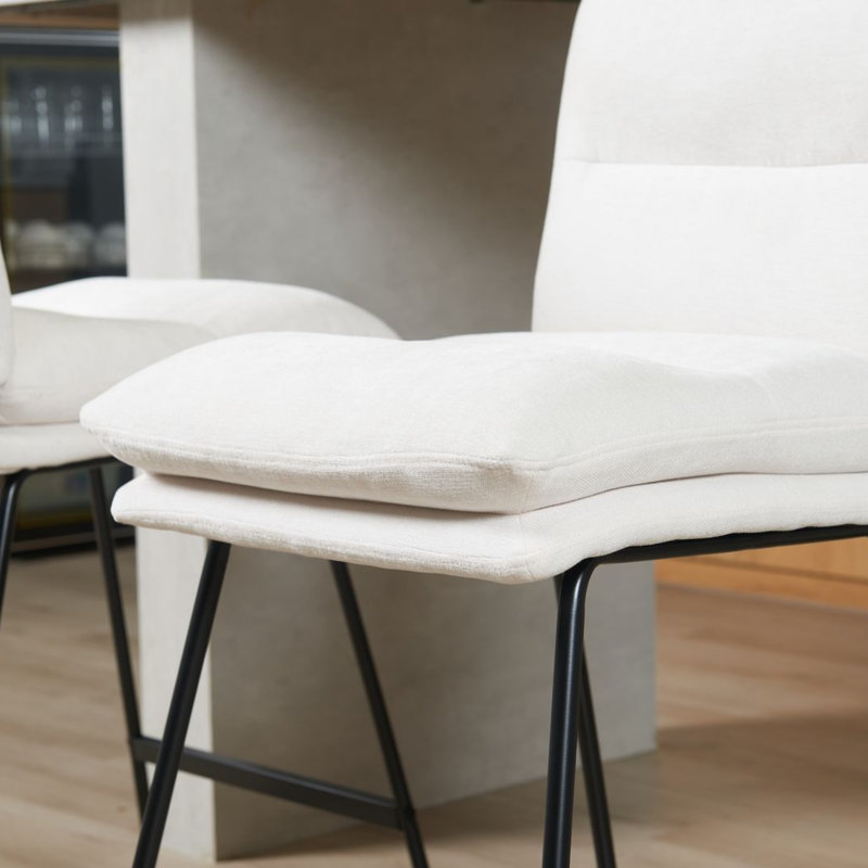 Tabouret de comptoir blanc doux 26 po Marlow (ensemble de 2), Blanc doux