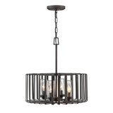 Reid Four-Light 12V Outdoor Caged Chandelier