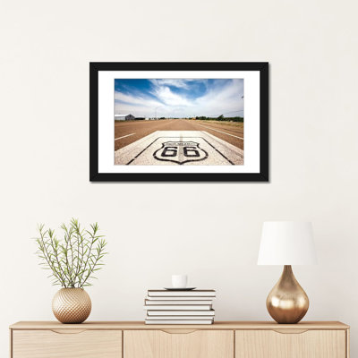 «U.S. «Route 66 Highway Marker, Tucumcari, Quay County, New Mexico, USA», impression sur toile