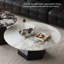Luxury-Style Round Marble Coffee Table Set
