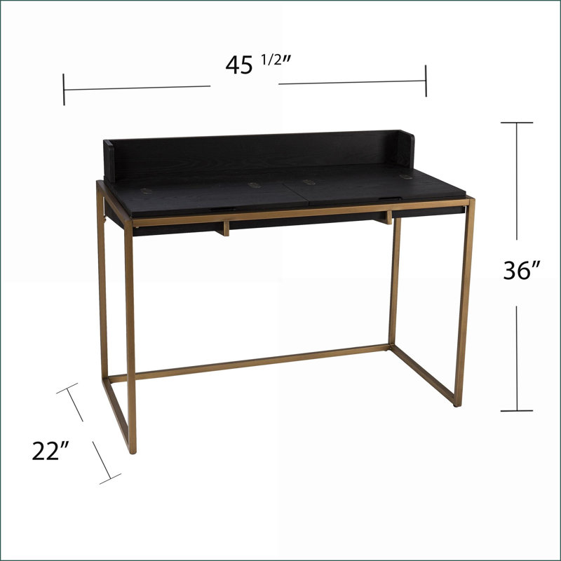 Bureaux, bureau à rabat avec rangement moderne | Plateau de table spacieux | Noir | Panneau de fibres à densité moyenne