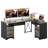 Daymen 63'' L Shaped Home Office Desk with 2 File &Storage Drawers, Corner Executive Desks with Monitor Stand and Open Compartments-399837374