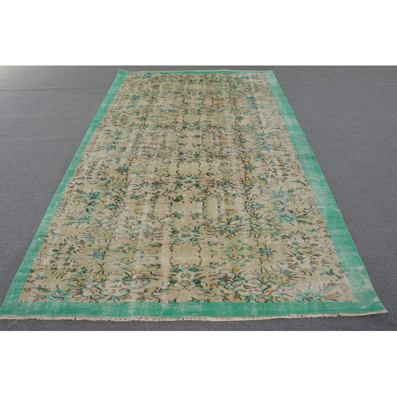 Tapis rétro, tapis remarquables, tapis turcs, tapis de chambre beige, grand tapis 5,8 x 9,4 pi, tapis en laine