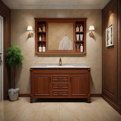 Retro American minimalist bathroom cabinet