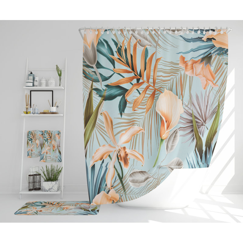 Neviah Polyester Shower Curtain Set