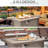 50,000 42" Fire Desk, -Effect Surface, Ceramic Tabletop, Steel Base, Lid, Lava Rocks, - Cover, , Grey Propane Table Side Prominence, Flame, Beautification, Oilblocking